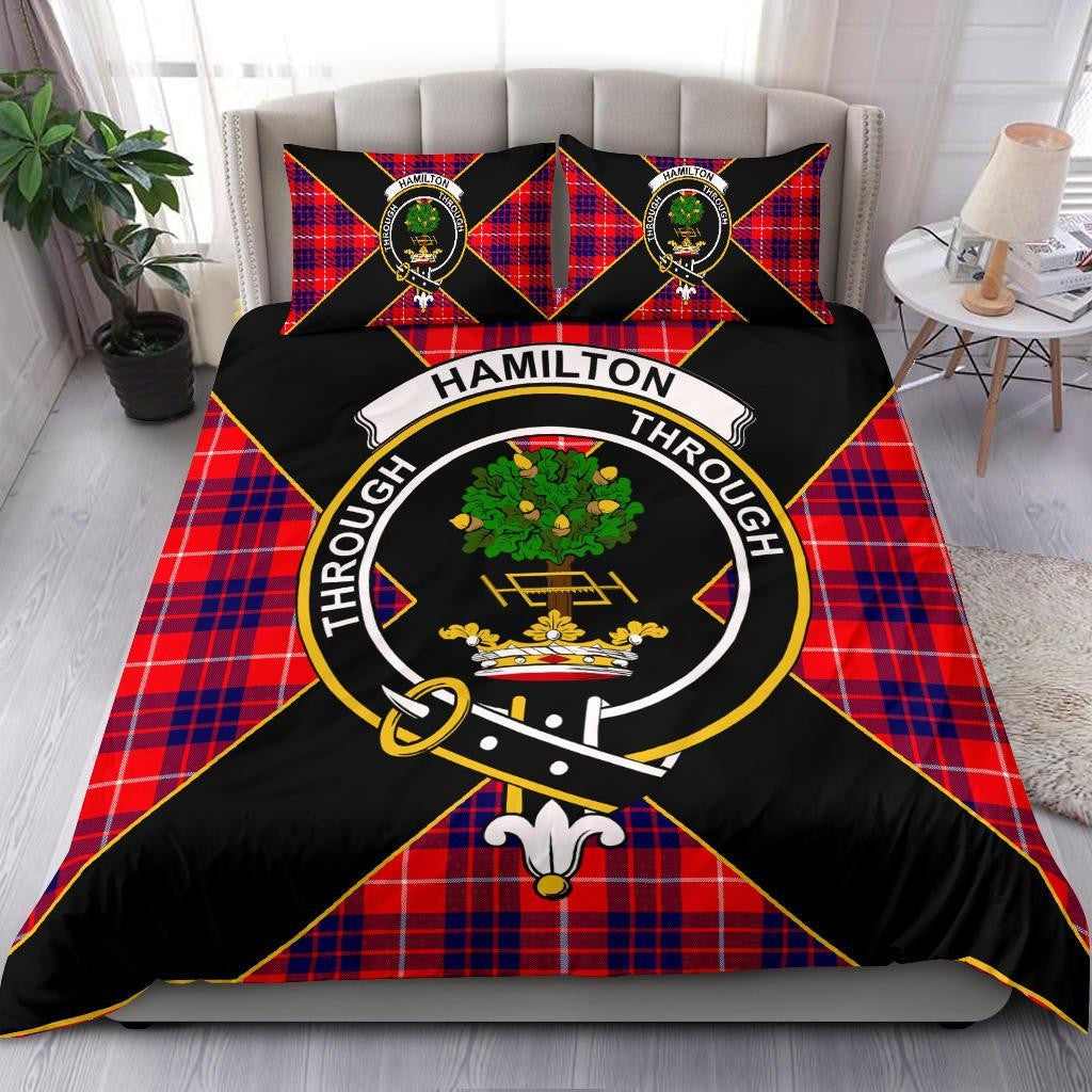 Hamilton Clan Bedding Set, Scottish Tartan Hamilton Clan Bedding Set Luxury Style