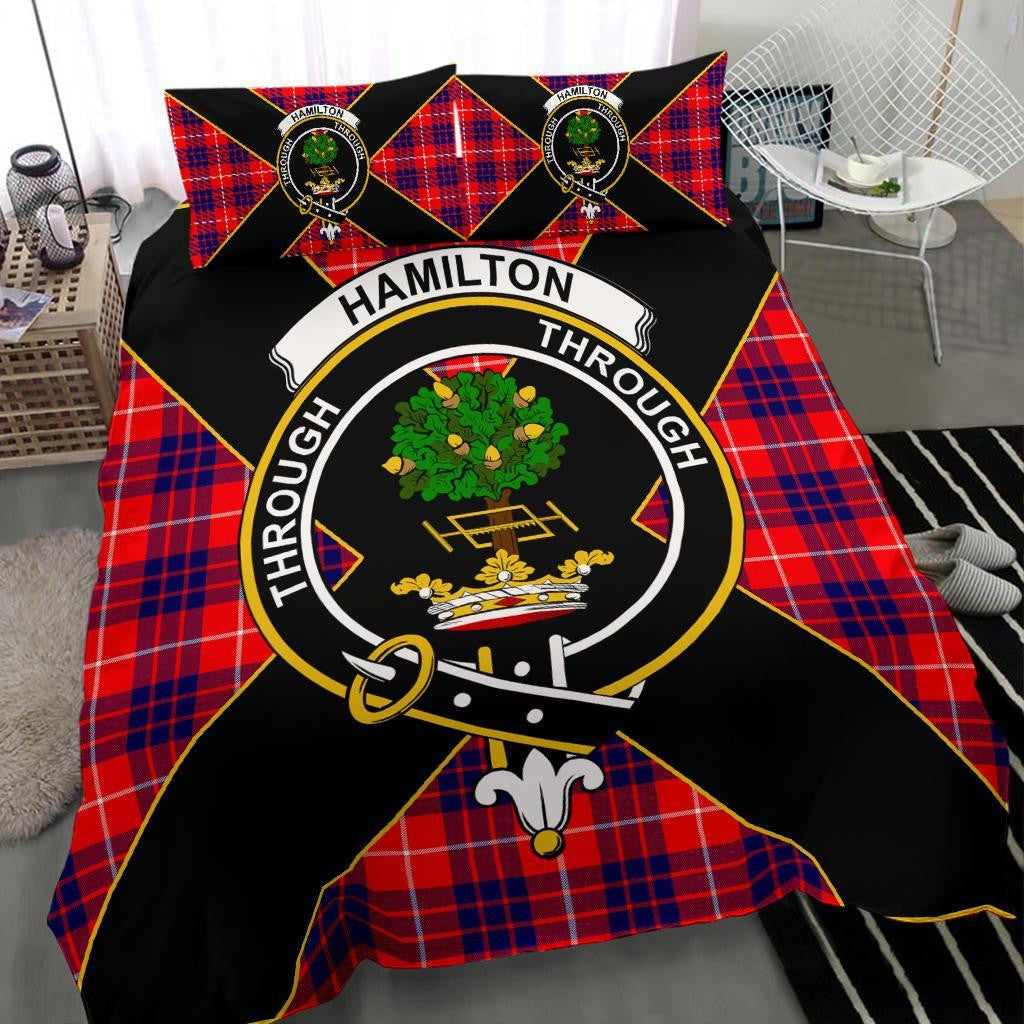 Hamilton Clan Bedding Set, Scottish Tartan Hamilton Clan Bedding Set Luxury Style