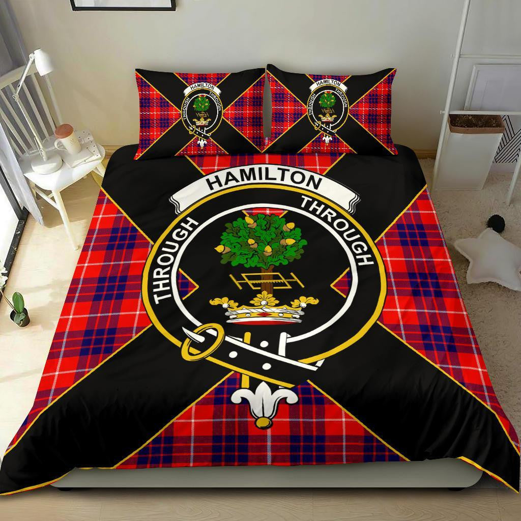 Hamilton Clan Bedding Set, Scottish Tartan Hamilton Clan Bedding Set Luxury Style