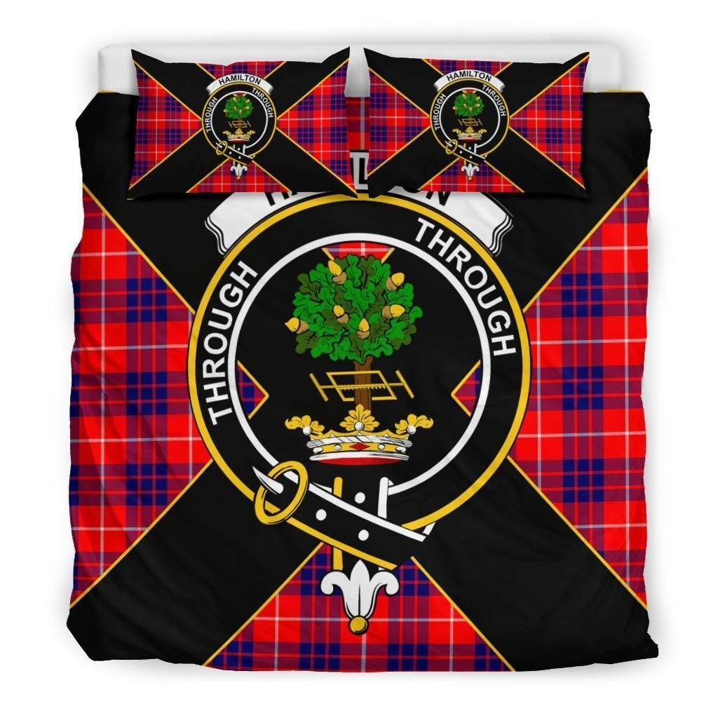 Hamilton Clan Bedding Set, Scottish Tartan Hamilton Clan Bedding Set Luxury Style