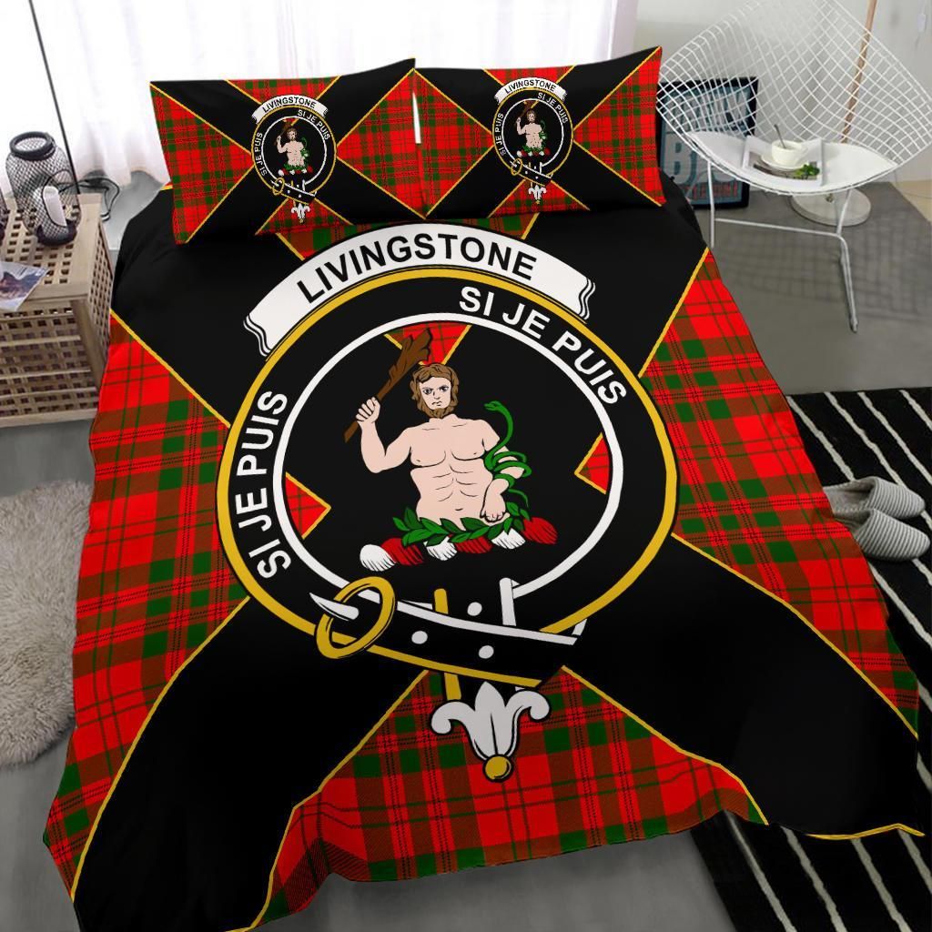 Livingstone Clan Bedding Set, Scottish Tartan Livingstone Clan Bedding Set Luxury Style