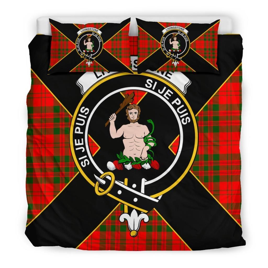 Livingstone Clan Bedding Set, Scottish Tartan Livingstone Clan Bedding Set Luxury Style