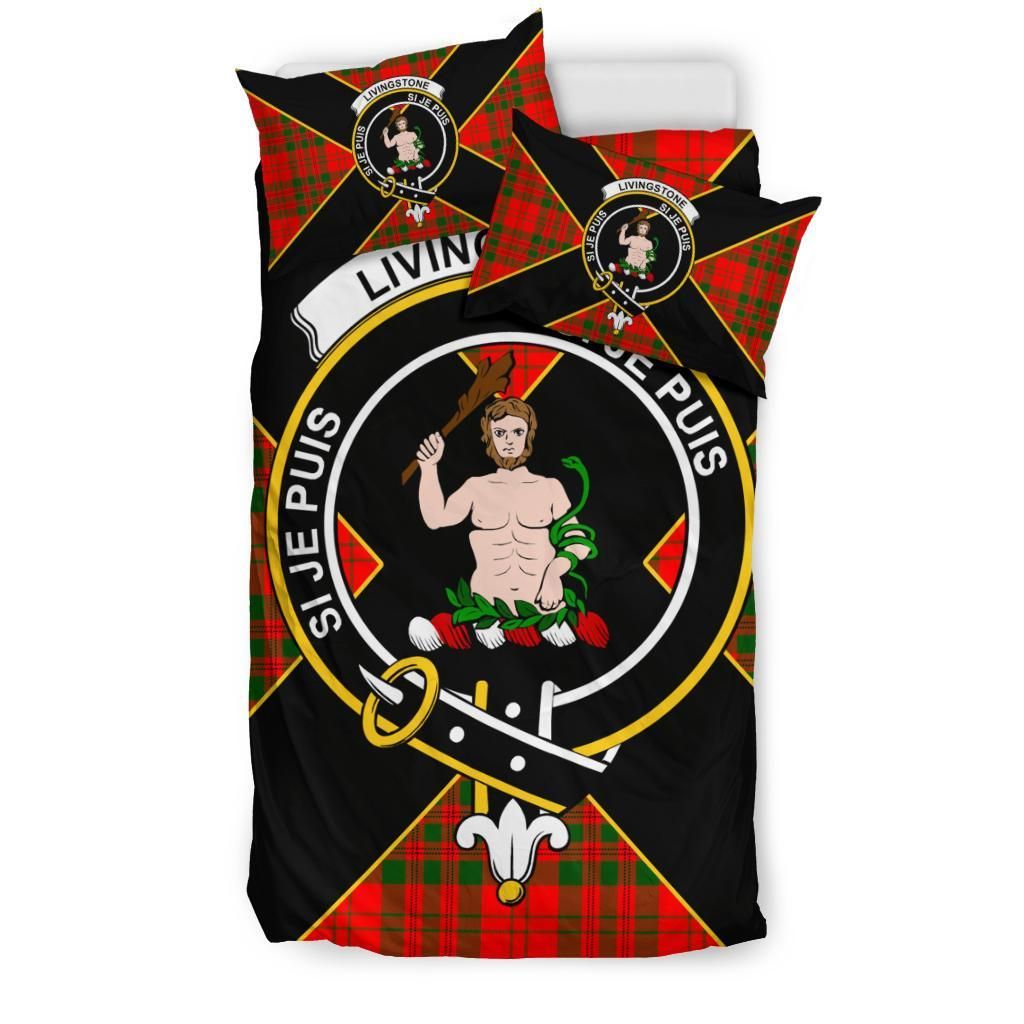Livingstone Clan Bedding Set, Scottish Tartan Livingstone Clan Bedding Set Luxury Style