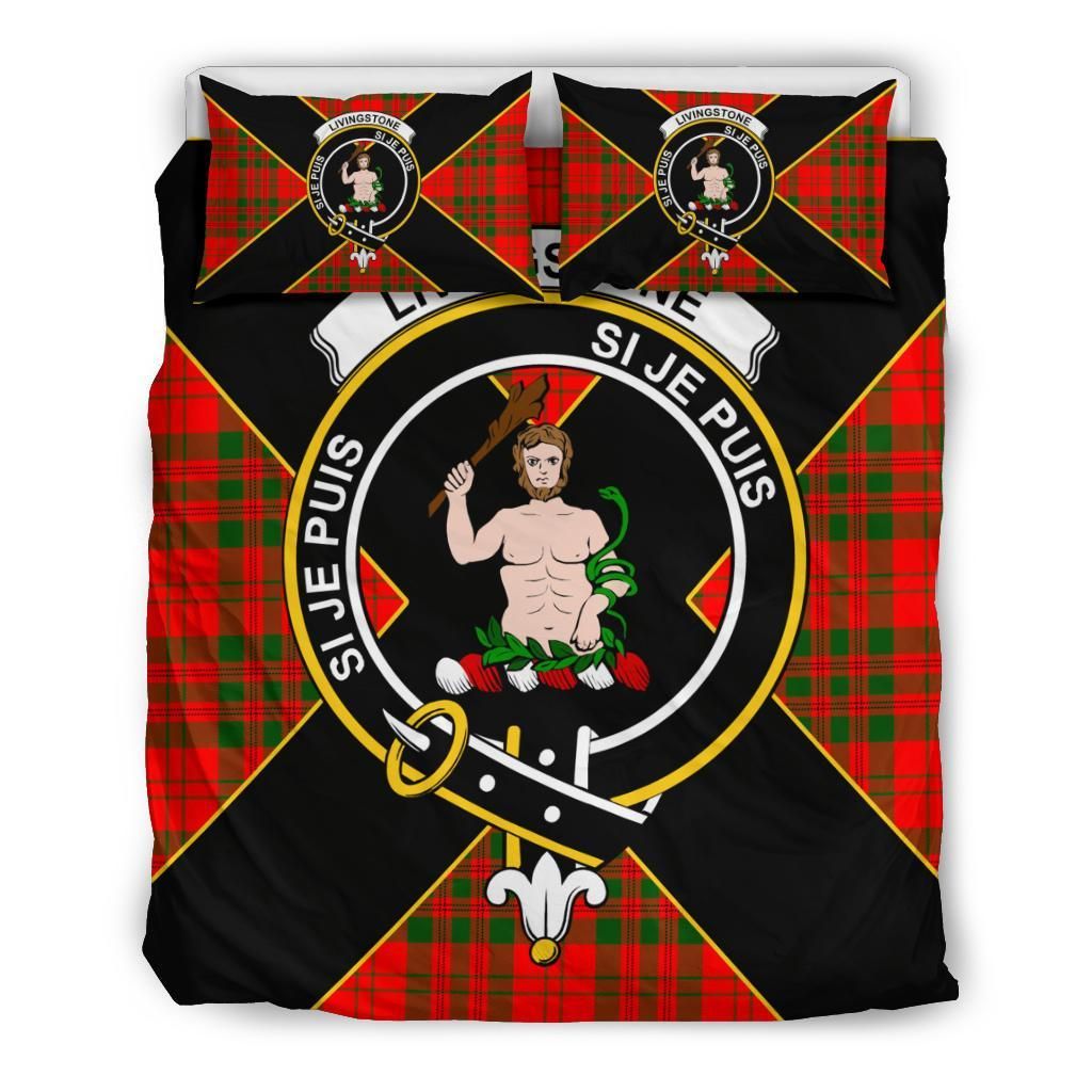 Livingstone Clan Bedding Set, Scottish Tartan Livingstone Clan Bedding Set Luxury Style