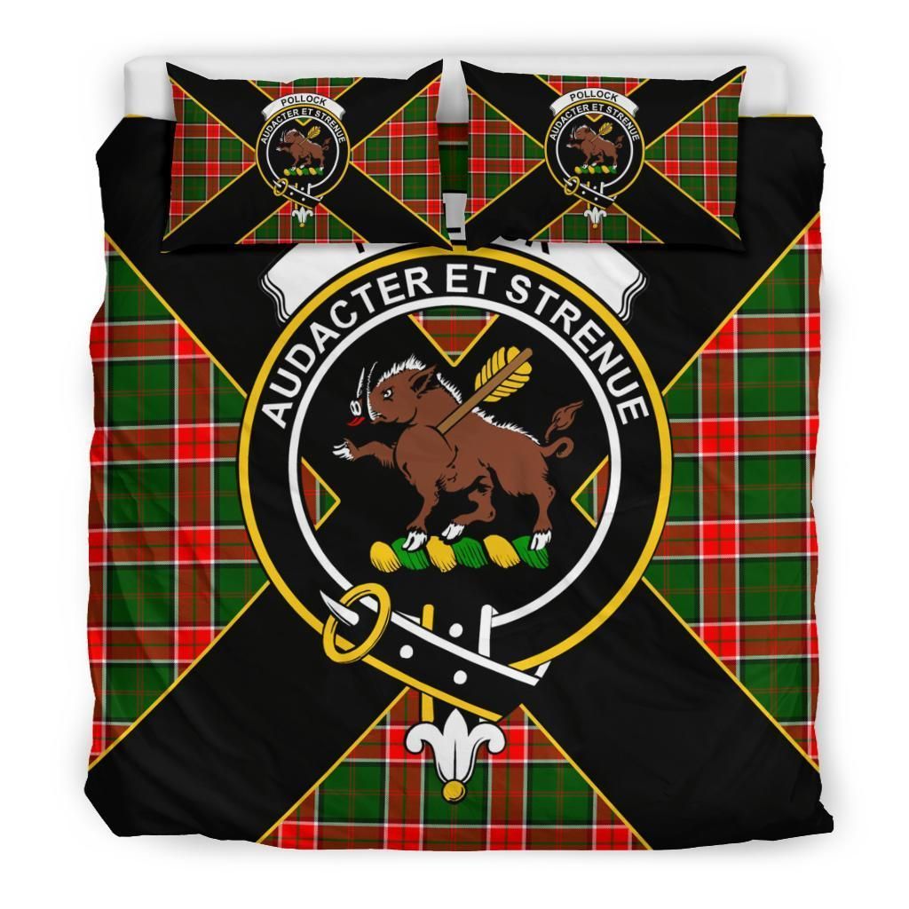 Pollock Clan Bedding Set, Scottish Tartan Pollock Clan Bedding Set Luxury Style