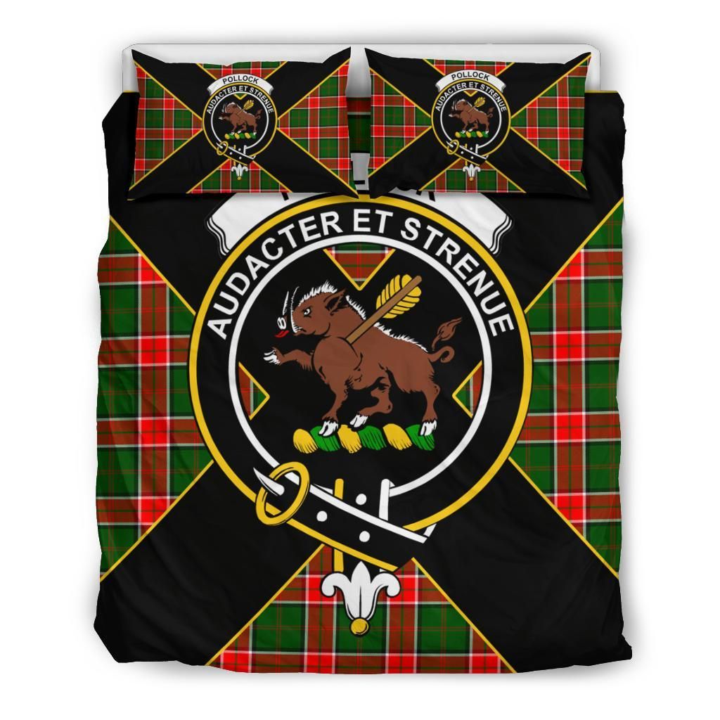 Pollock Clan Bedding Set, Scottish Tartan Pollock Clan Bedding Set Luxury Style