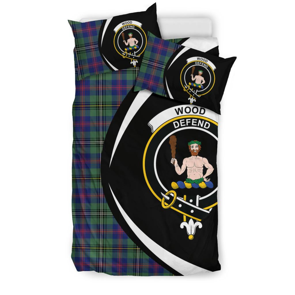 Wood Modern Clan Bedding Set, Scottish Tartan Wood Modern Clan Bedding Set Circle Style