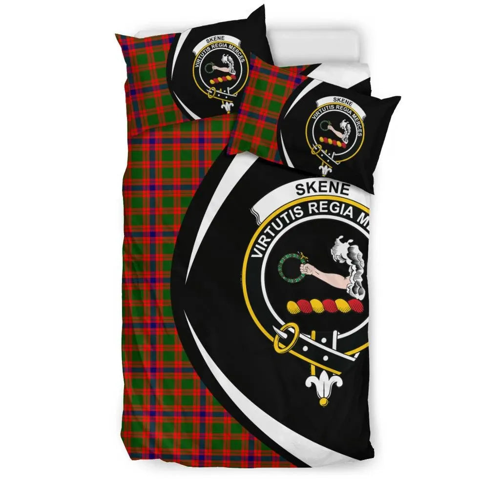 Skene Modern Clan Bedding Set, Scottish Tartan Skene Modern Clan Bedding Set Circle Style