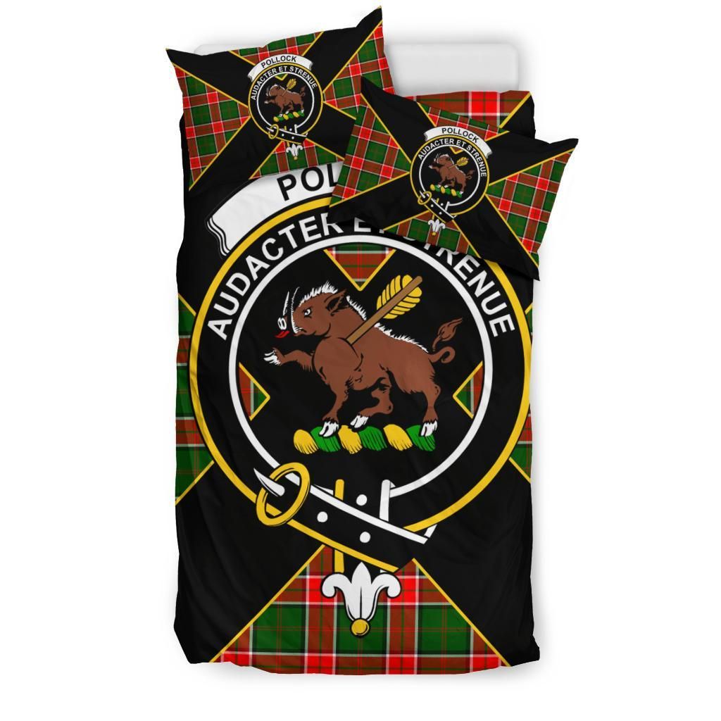 Pollock Clan Bedding Set, Scottish Tartan Pollock Clan Bedding Set Luxury Style