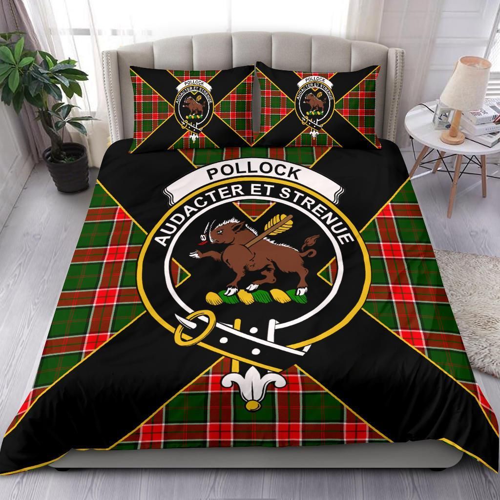 Pollock Clan Bedding Set, Scottish Tartan Pollock Clan Bedding Set Luxury Style
