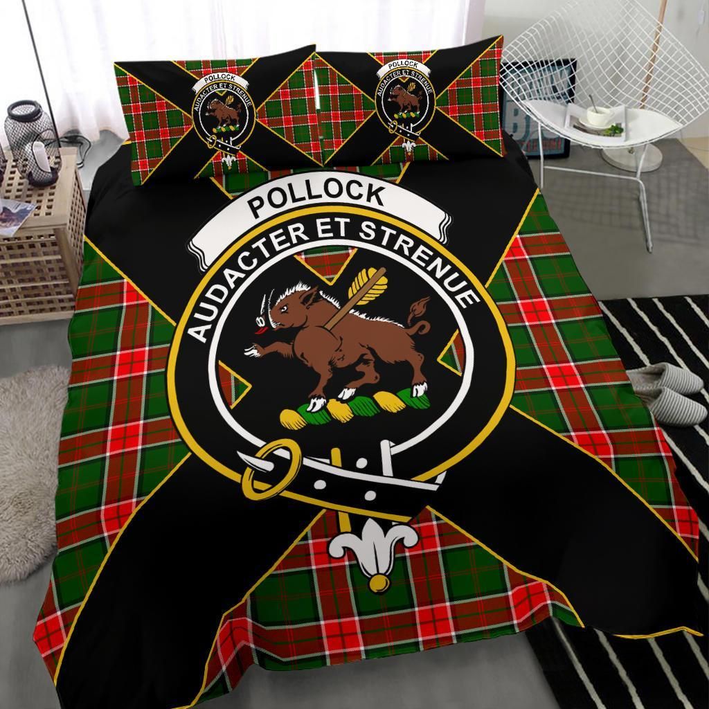 Pollock Clan Bedding Set, Scottish Tartan Pollock Clan Bedding Set Luxury Style