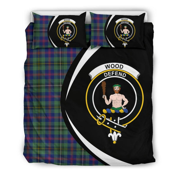 Wood Modern Clan Bedding Set, Scottish Tartan Wood Modern Clan Bedding Set Circle Style