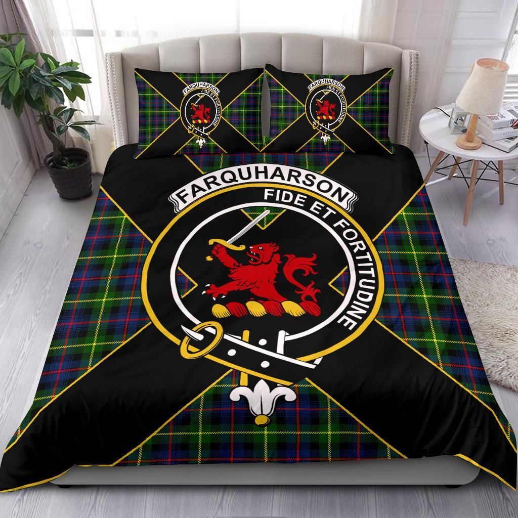 Farquharson Clan Bedding Set, Scottish Tartan Farquharson Clan Bedding Set Luxury Style
