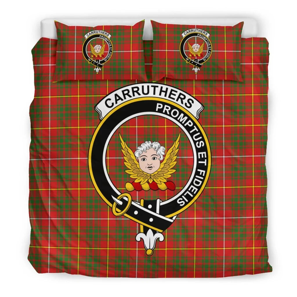 Carruthers Clan Bedding Set, Scottish Tartan Carruthers Clan Bedding Set Crest Style