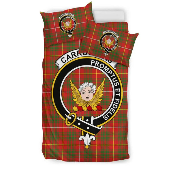 Carruthers Clan Bedding Set, Scottish Tartan Carruthers Clan Bedding Set Crest Style