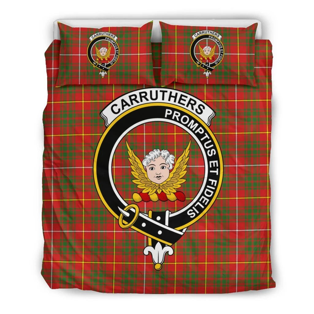 Carruthers Clan Bedding Set, Scottish Tartan Carruthers Clan Bedding Set Crest Style