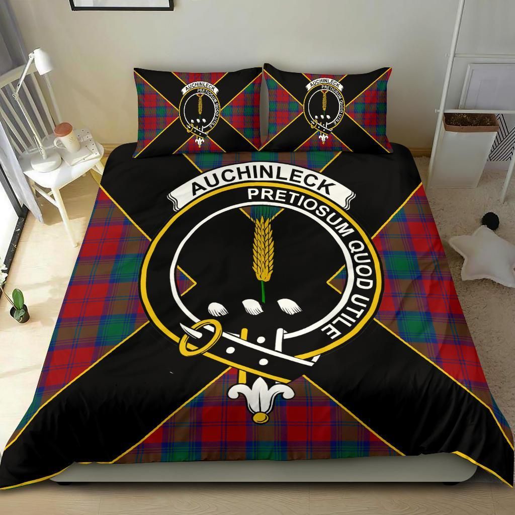 Auchinleck Clan Bedding Set, Scottish Tartan Auchinleck Clan Bedding Set Luxury Style