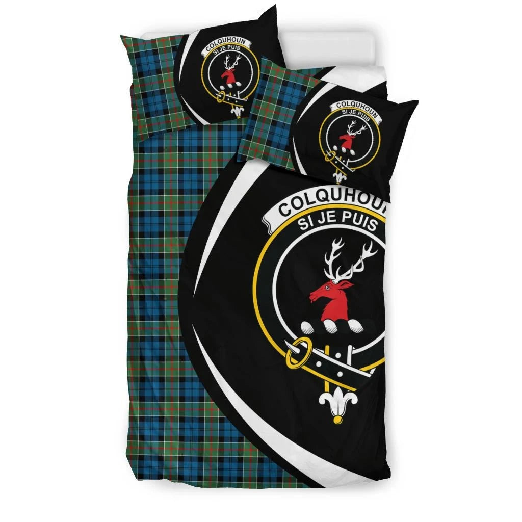 Colquhoun Ancient Clan Bedding Set, Scottish Tartan Colquhoun Ancient Clan Bedding Set Circle Style