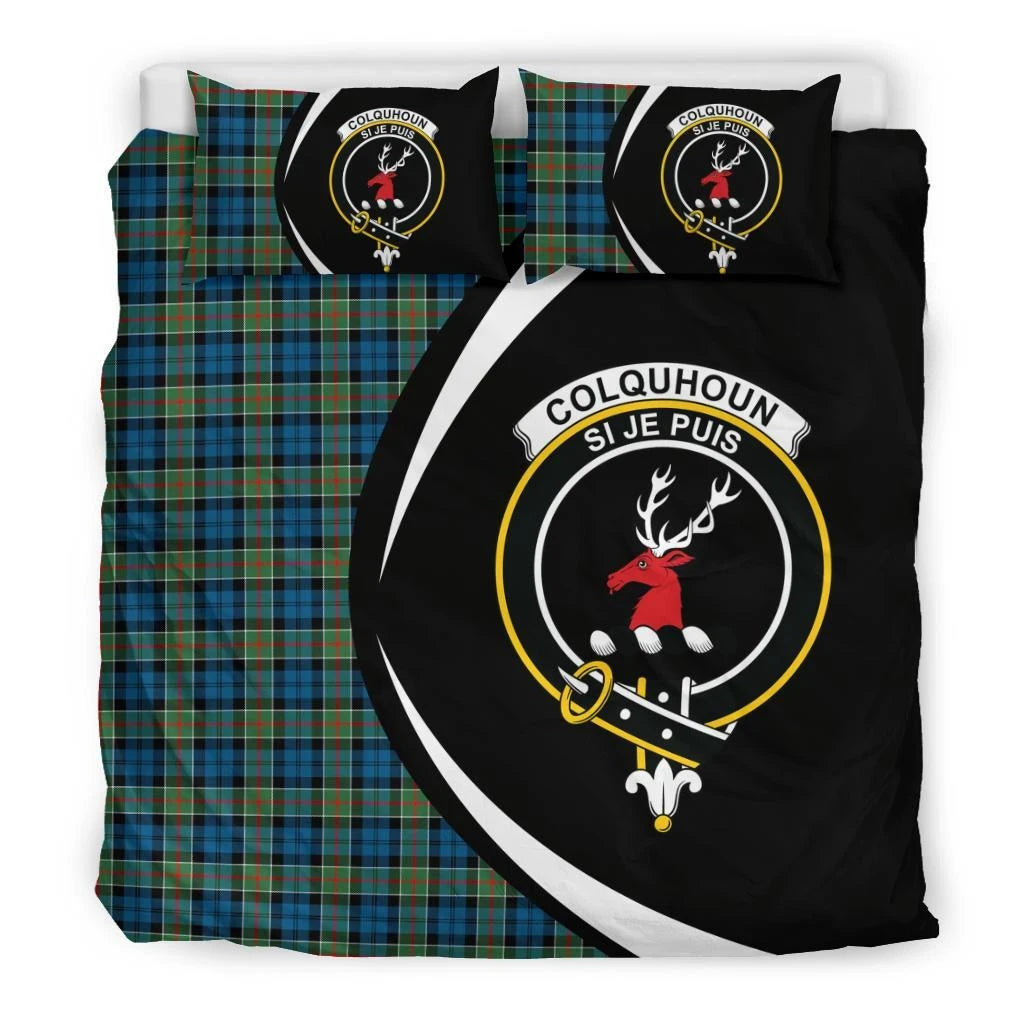 Colquhoun Ancient Clan Bedding Set, Scottish Tartan Colquhoun Ancient Clan Bedding Set Circle Style