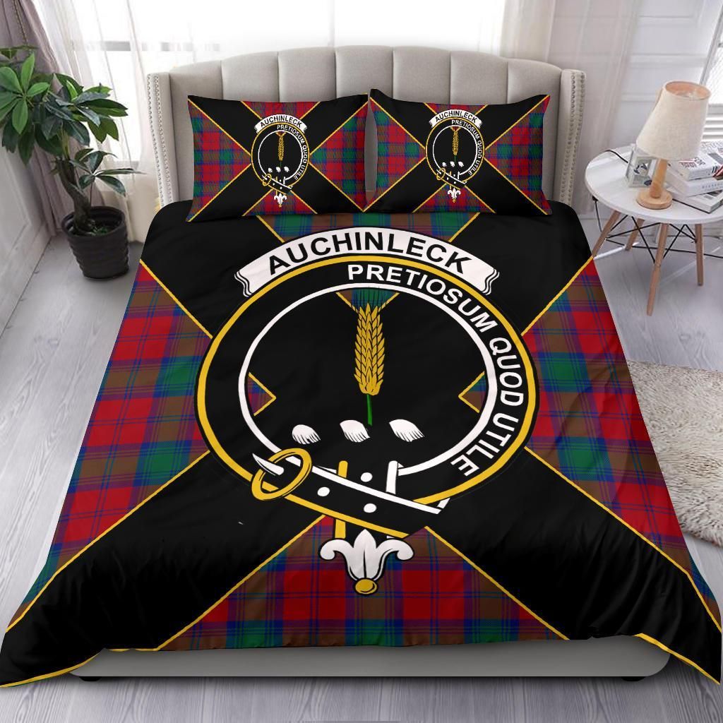 Auchinleck Clan Bedding Set, Scottish Tartan Auchinleck Clan Bedding Set Luxury Style