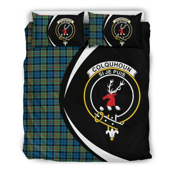 Colquhoun Ancient Clan Bedding Set, Scottish Tartan Colquhoun Ancient Clan Bedding Set Circle Style