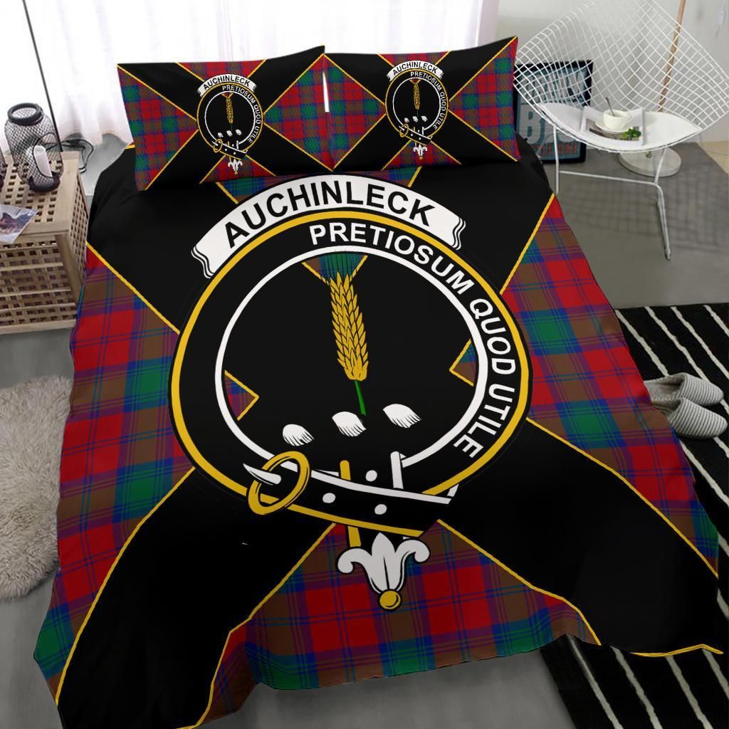 Auchinleck Clan Bedding Set, Scottish Tartan Auchinleck Clan Bedding Set Luxury Style