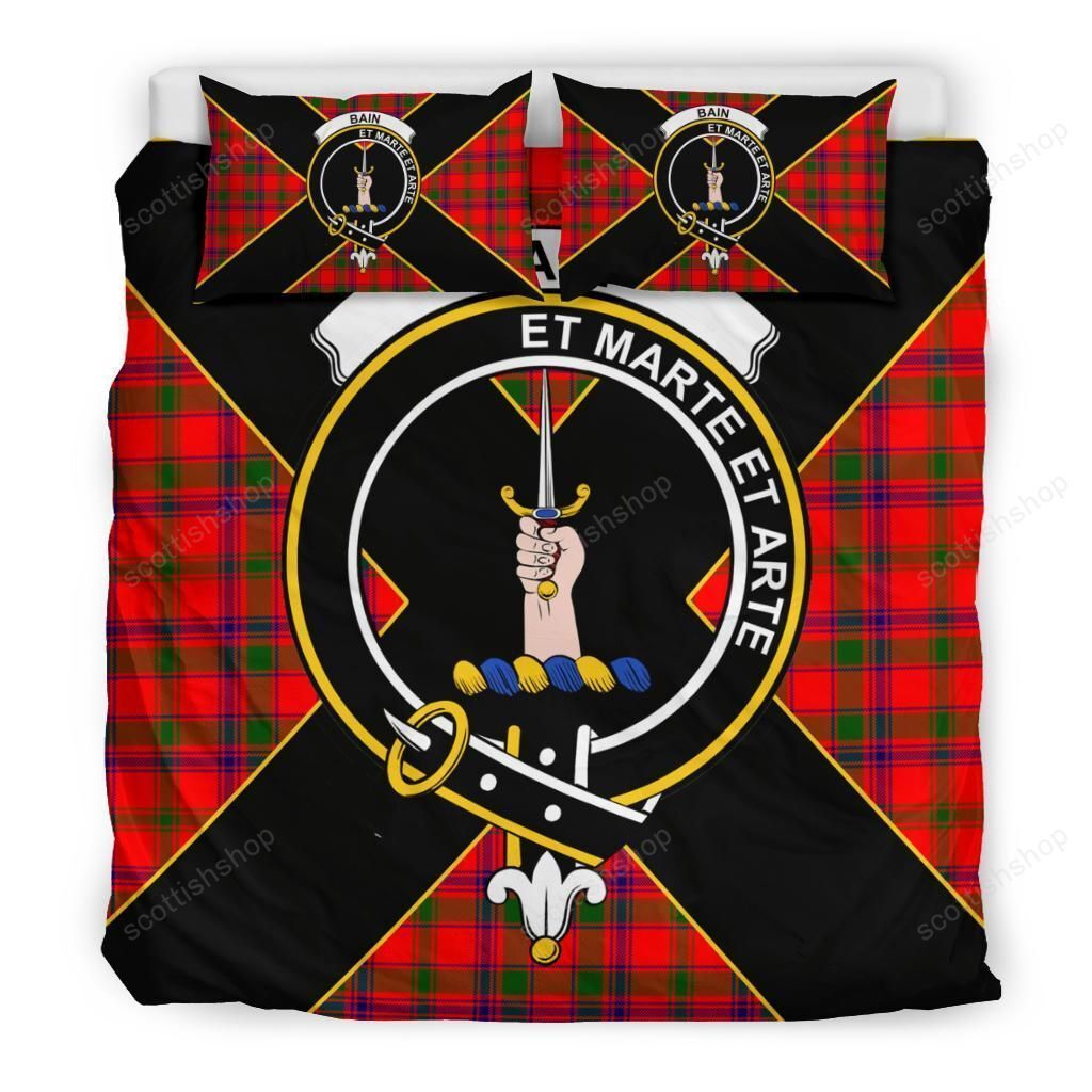 Bain Clan Bedding Set, Scottish Tartan Bain Clan Bedding Set Luxury Style