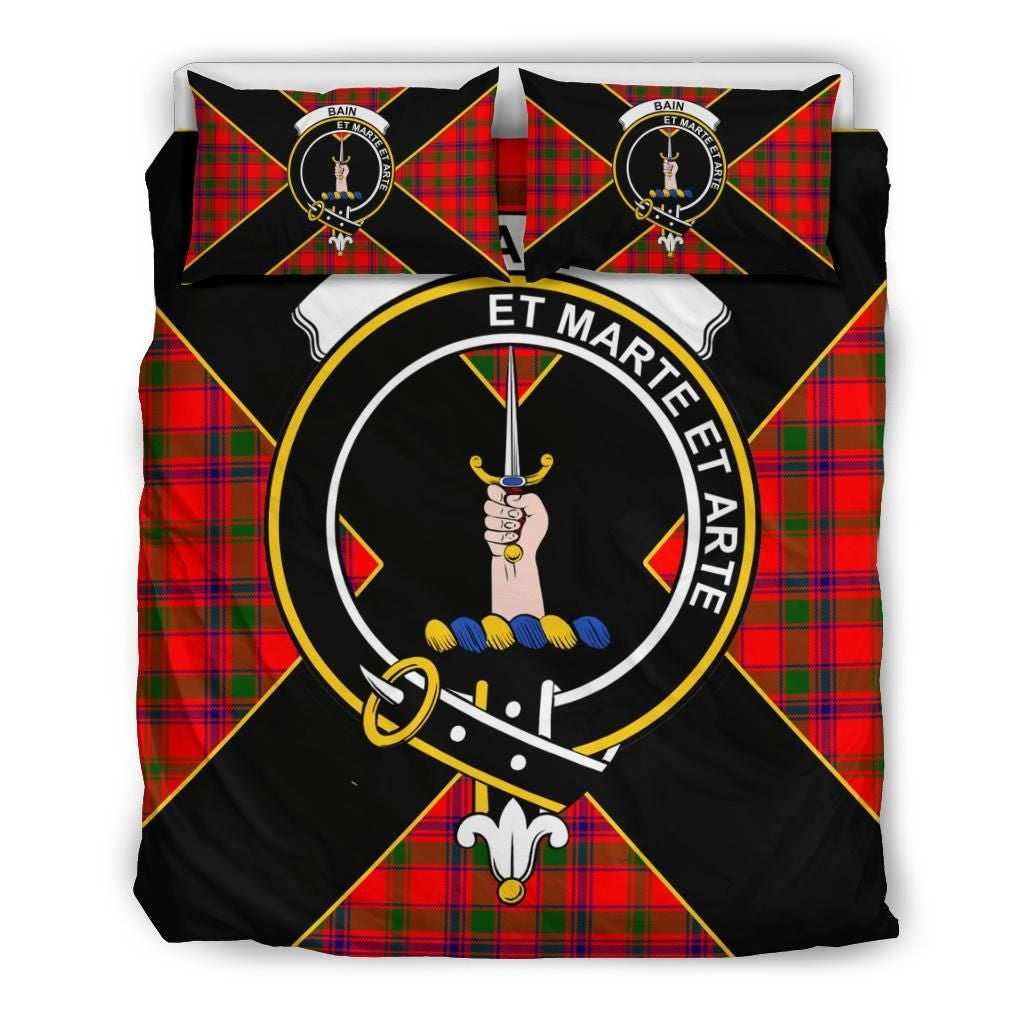 Bain Clan Bedding Set, Scottish Tartan Bain Clan Bedding Set Luxury Style