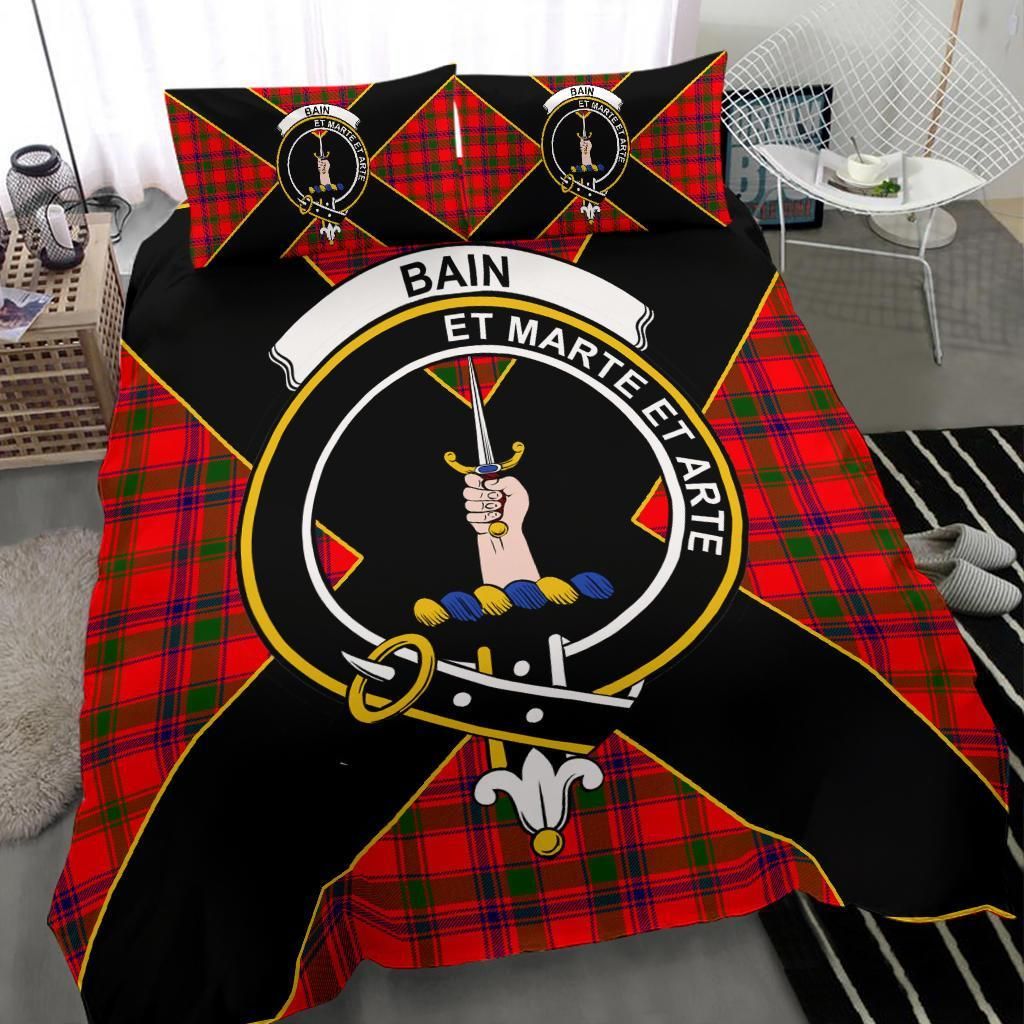 Bain Clan Bedding Set, Scottish Tartan Bain Clan Bedding Set Luxury Style