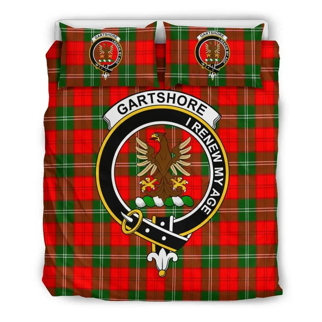 Gartshore Clan Bedding Set, Scottish Tartan Gartshore Clan Bedding Set Crest Style