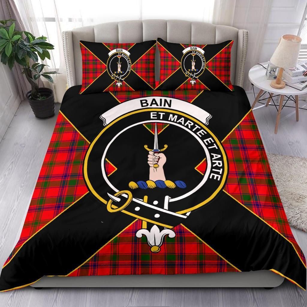 Bain Clan Bedding Set, Scottish Tartan Bain Clan Bedding Set Luxury Style