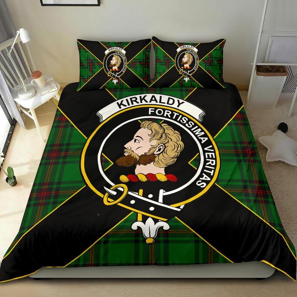 Kirkaldy Clan Bedding Set, Scottish Tartan Kirkaldy Clan Bedding Set Luxury Style