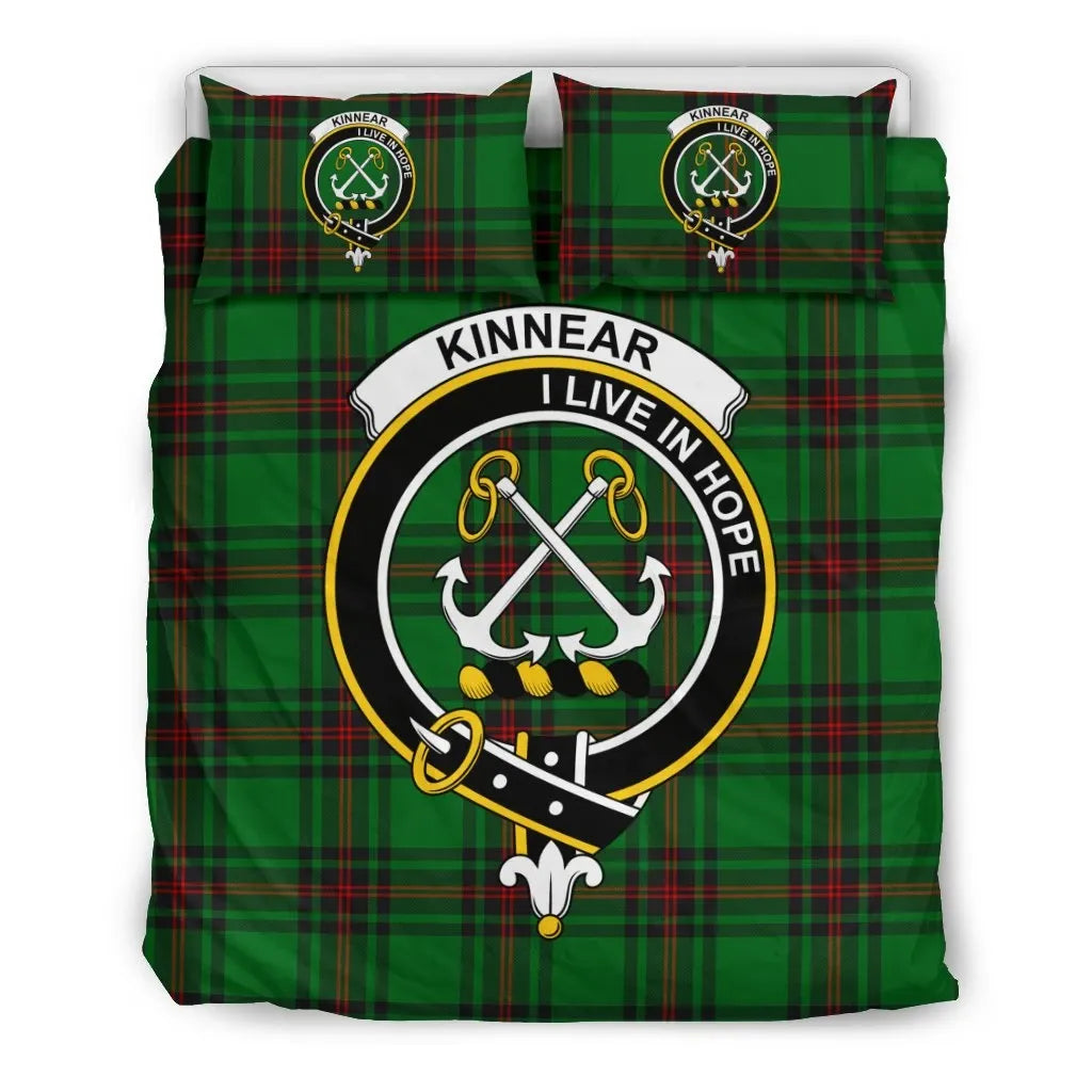 Kinnear Clan Bedding Set, Scottish Tartan Kinnear Clan Bedding Set Crest Style