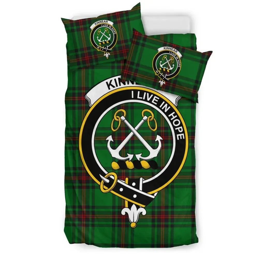 Kinnear Clan Bedding Set, Scottish Tartan Kinnear Clan Bedding Set Crest Style