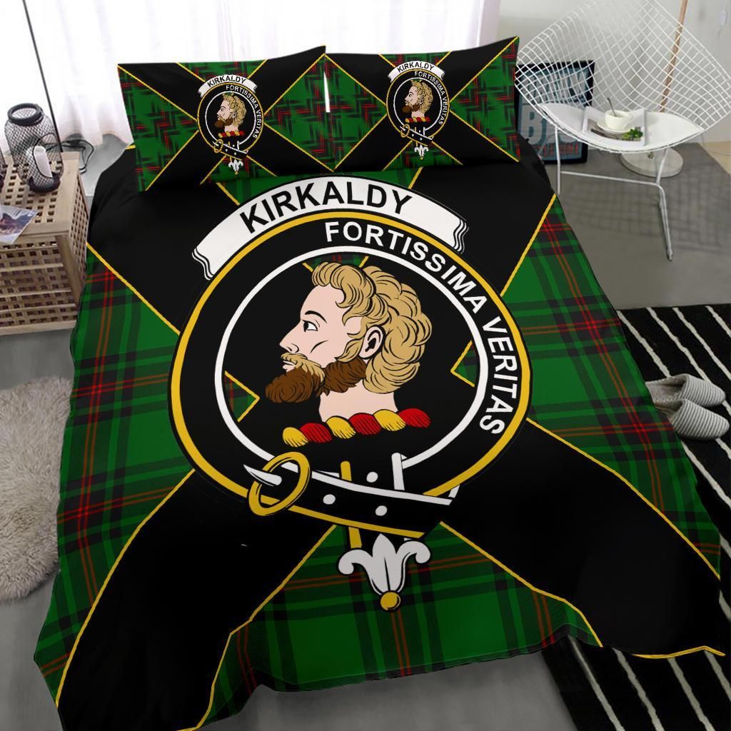 Kirkaldy Clan Bedding Set, Scottish Tartan Kirkaldy Clan Bedding Set Luxury Style