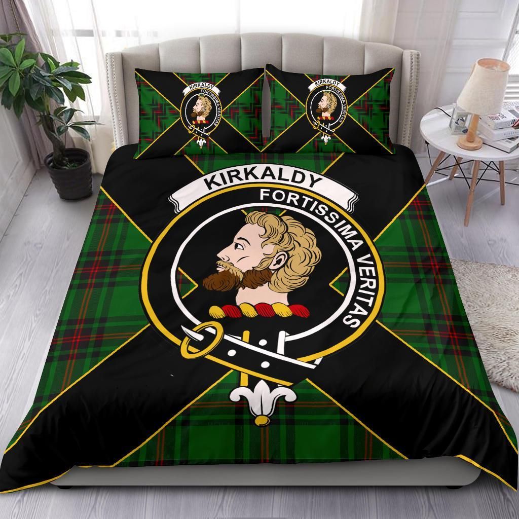 Kirkaldy Clan Bedding Set, Scottish Tartan Kirkaldy Clan Bedding Set Luxury Style