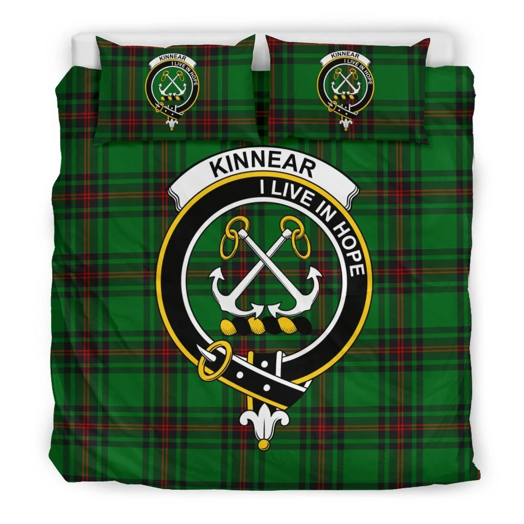 Kinnear Clan Bedding Set, Scottish Tartan Kinnear Clan Bedding Set Crest Style
