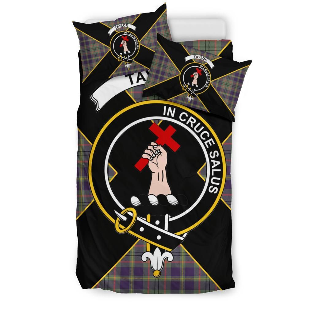 Taylor Clan Bedding Set, Scottish Tartan Taylor Clan Bedding Set Luxury Style