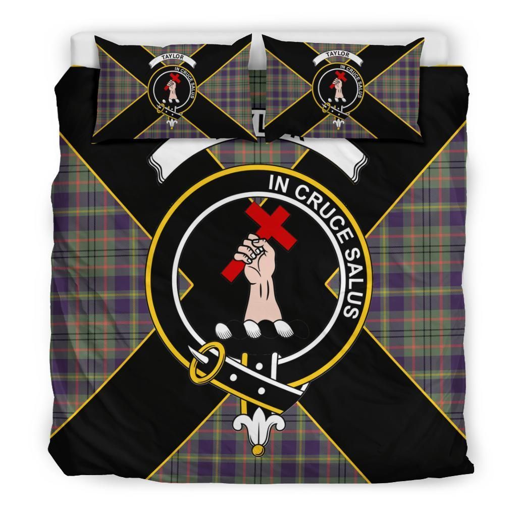Taylor Clan Bedding Set, Scottish Tartan Taylor Clan Bedding Set Luxury Style