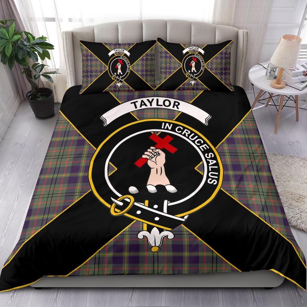 Taylor Clan Bedding Set, Scottish Tartan Taylor Clan Bedding Set Luxury Style