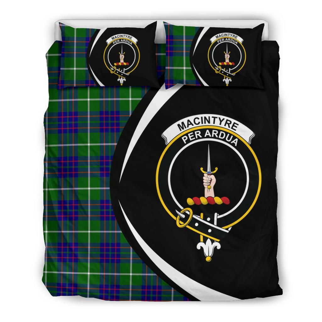 Macintyre Hunting Modern Clan Bedding Set, Scottish Tartan Macintyre Hunting Modern Clan Bedding Set Circle Style