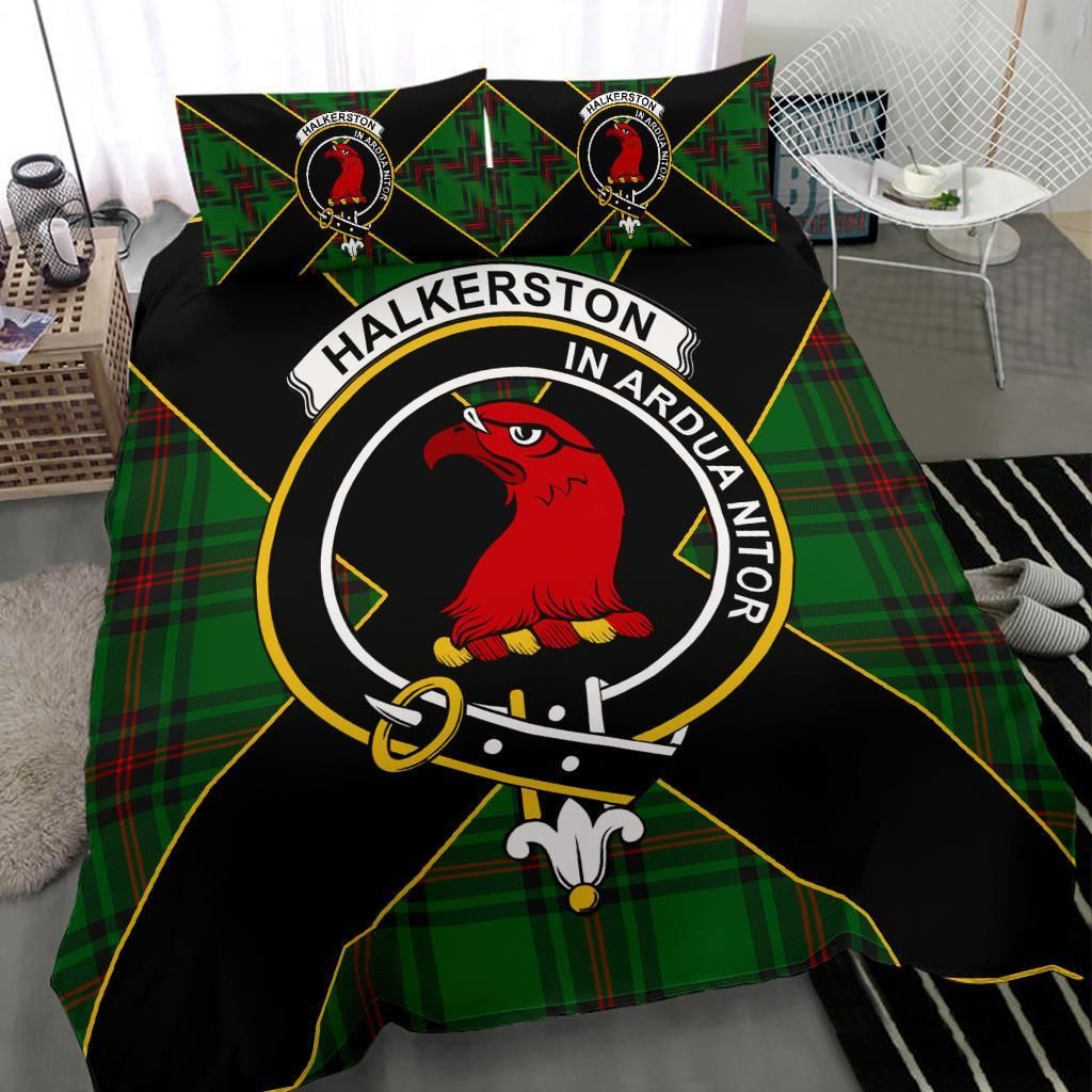 Halkerston Clan Bedding Set, Scottish Tartan Halkerston Clan Bedding Set Luxury Style