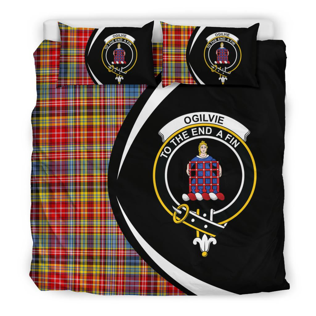 Ogilvie Of Airlie Ancient Clan Bedding Set, Scottish Tartan Ogilvie Of Airlie Ancient Clan Bedding Set Circle Style