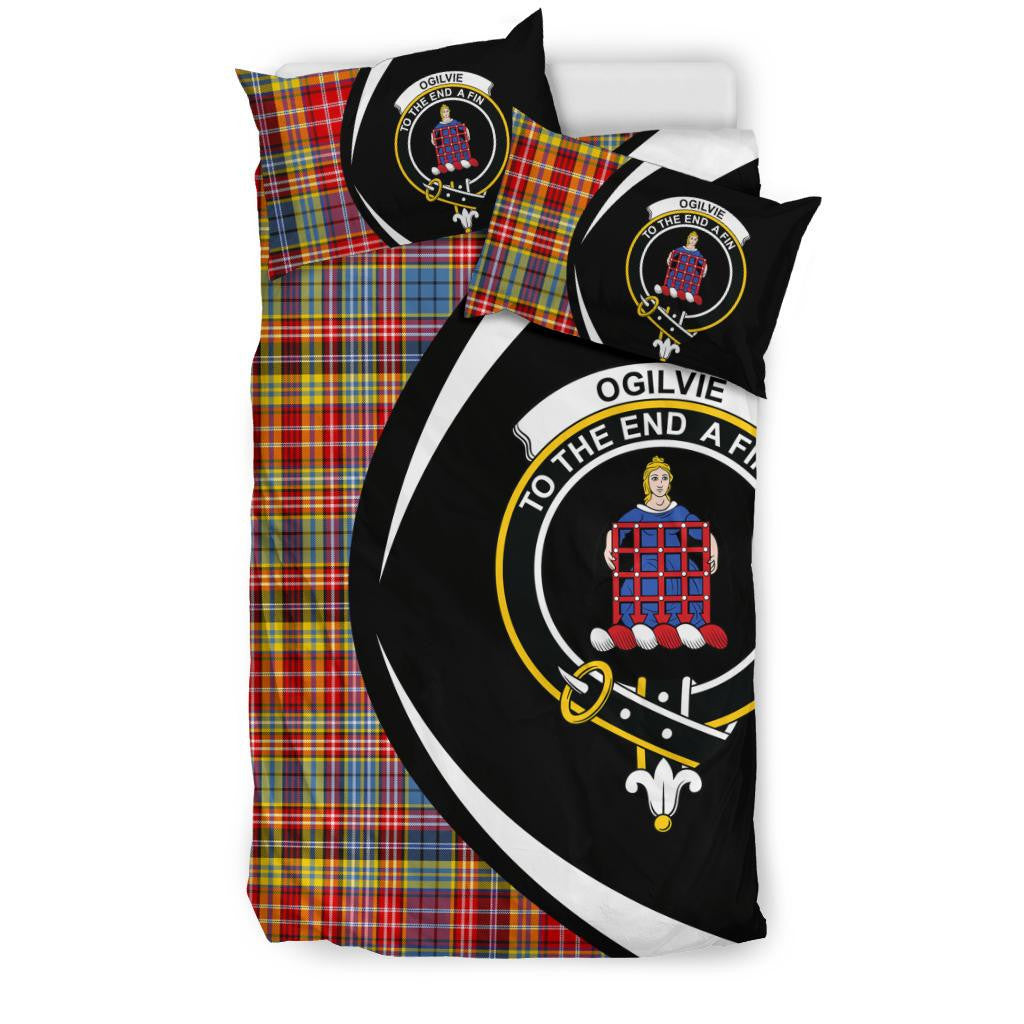 Ogilvie Of Airlie Ancient Clan Bedding Set, Scottish Tartan Ogilvie Of Airlie Ancient Clan Bedding Set Circle Style
