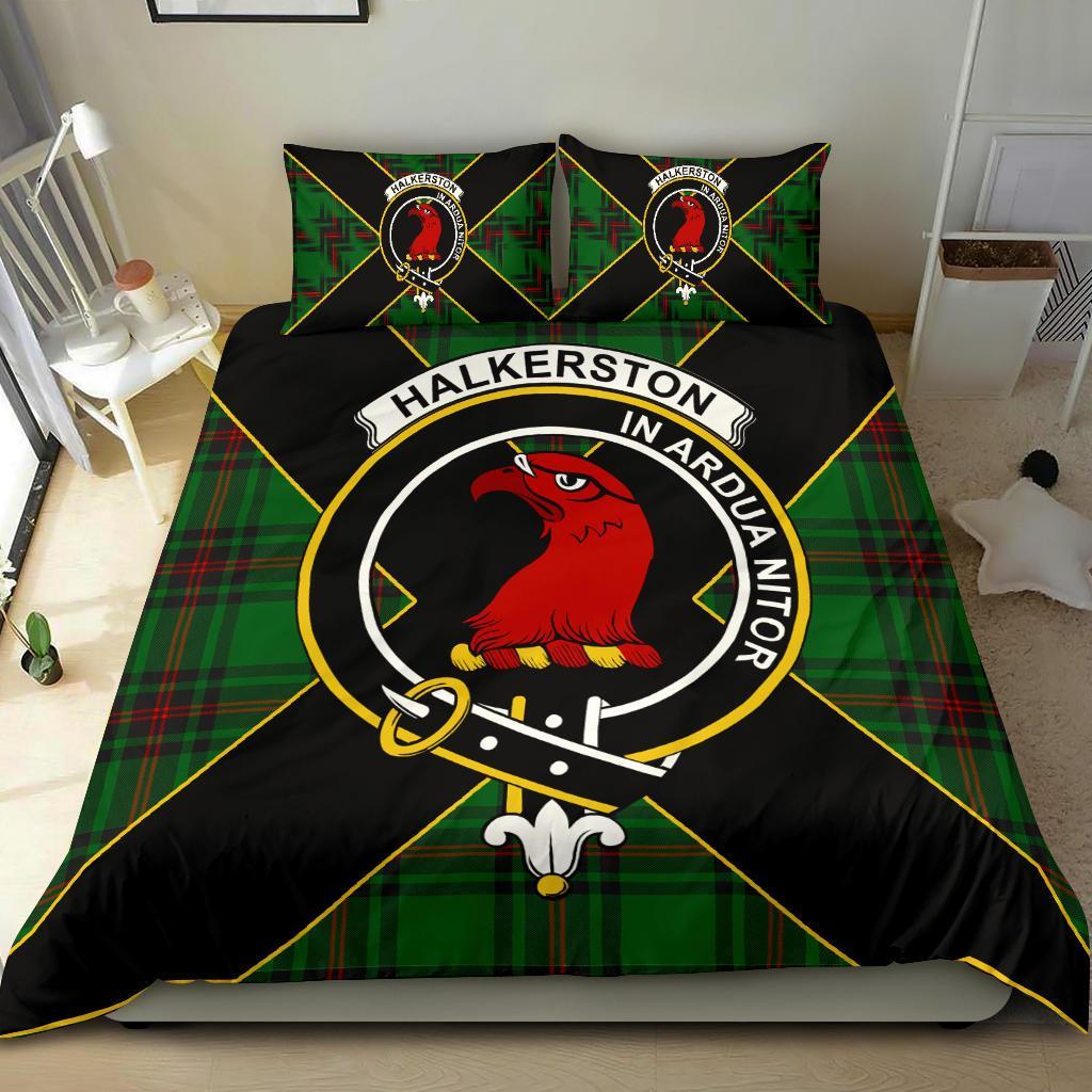 Halkerston Clan Bedding Set, Scottish Tartan Halkerston Clan Bedding Set Luxury Style