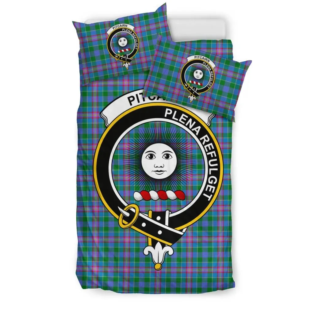 Pitcairn Clan Bedding Set, Scottish Tartan Pitcairn Clan Bedding Set Crest Style