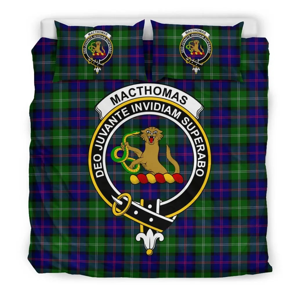 MacThomas Clan Bedding Set, Scottish Tartan MacThomas Clan Bedding Set Crest Style