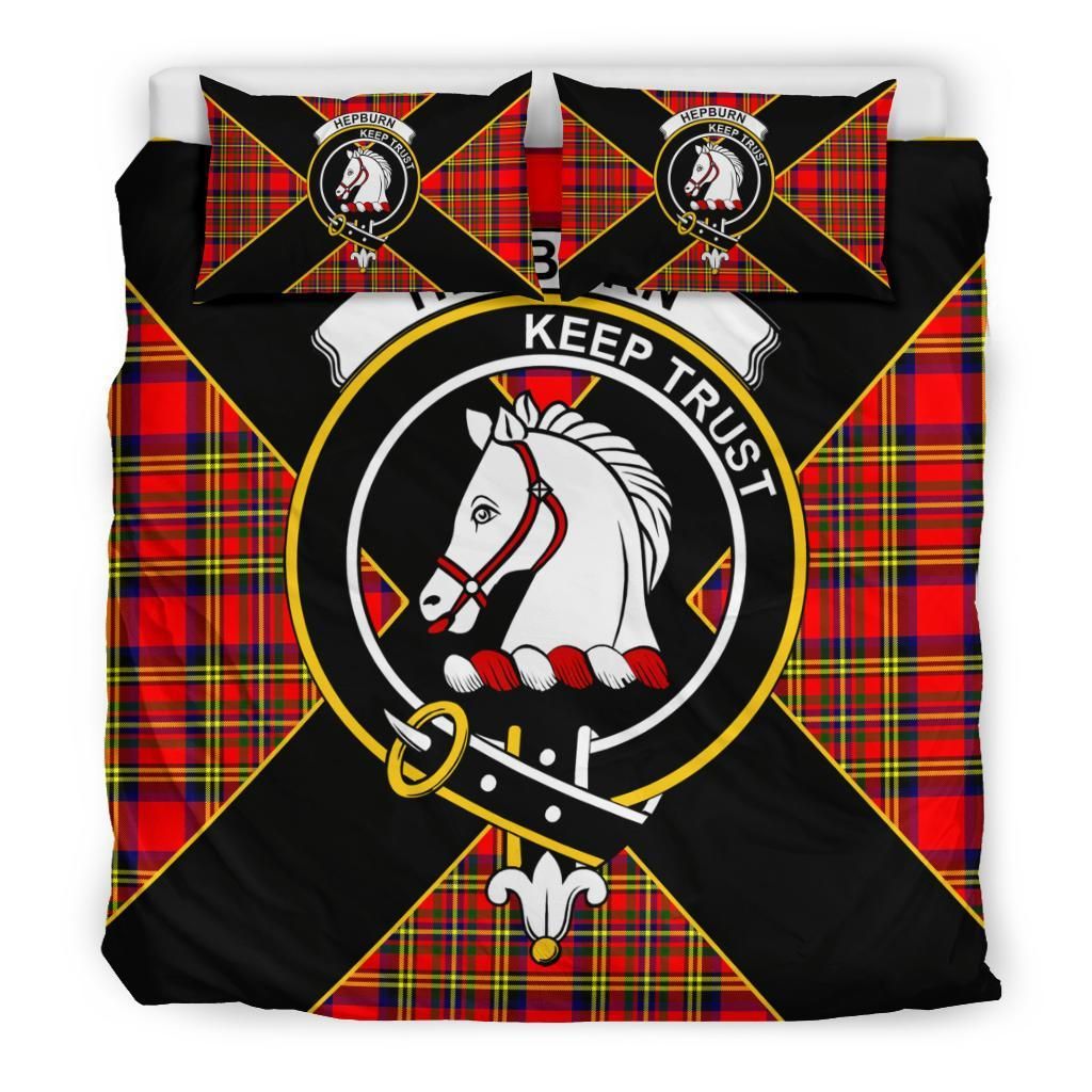 Hepburn Clan Bedding Set, Scottish Tartan Hepburn Clan Bedding Set Luxury Style