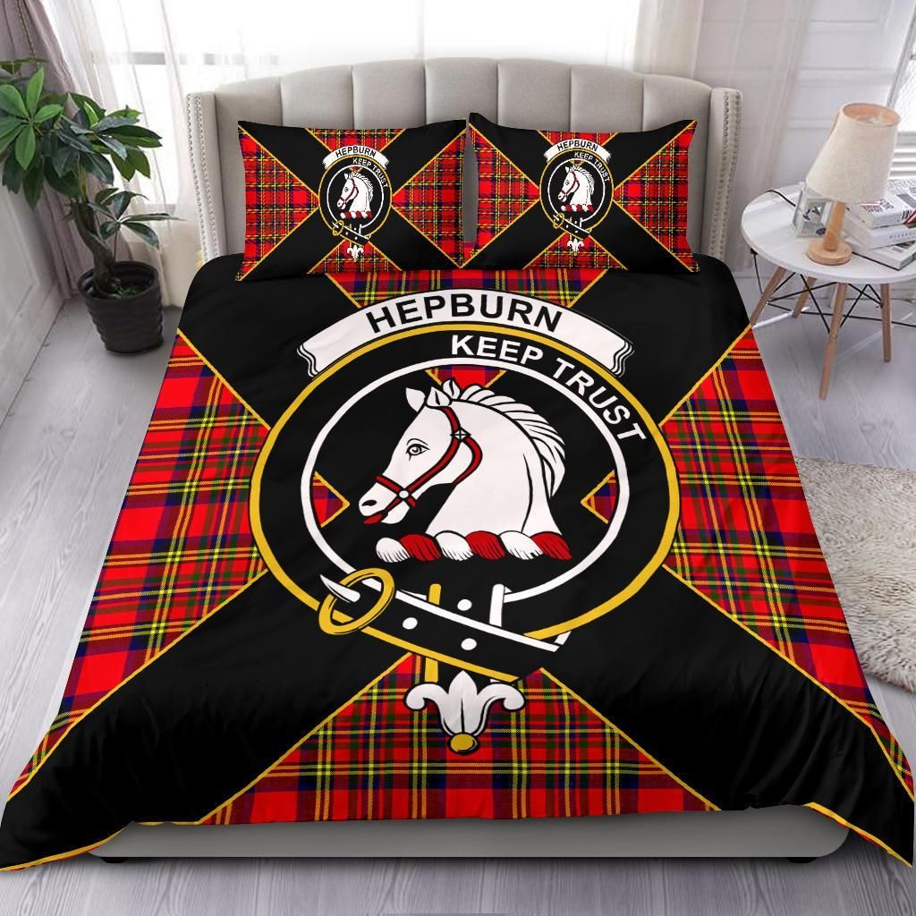 Hepburn Clan Bedding Set, Scottish Tartan Hepburn Clan Bedding Set Luxury Style