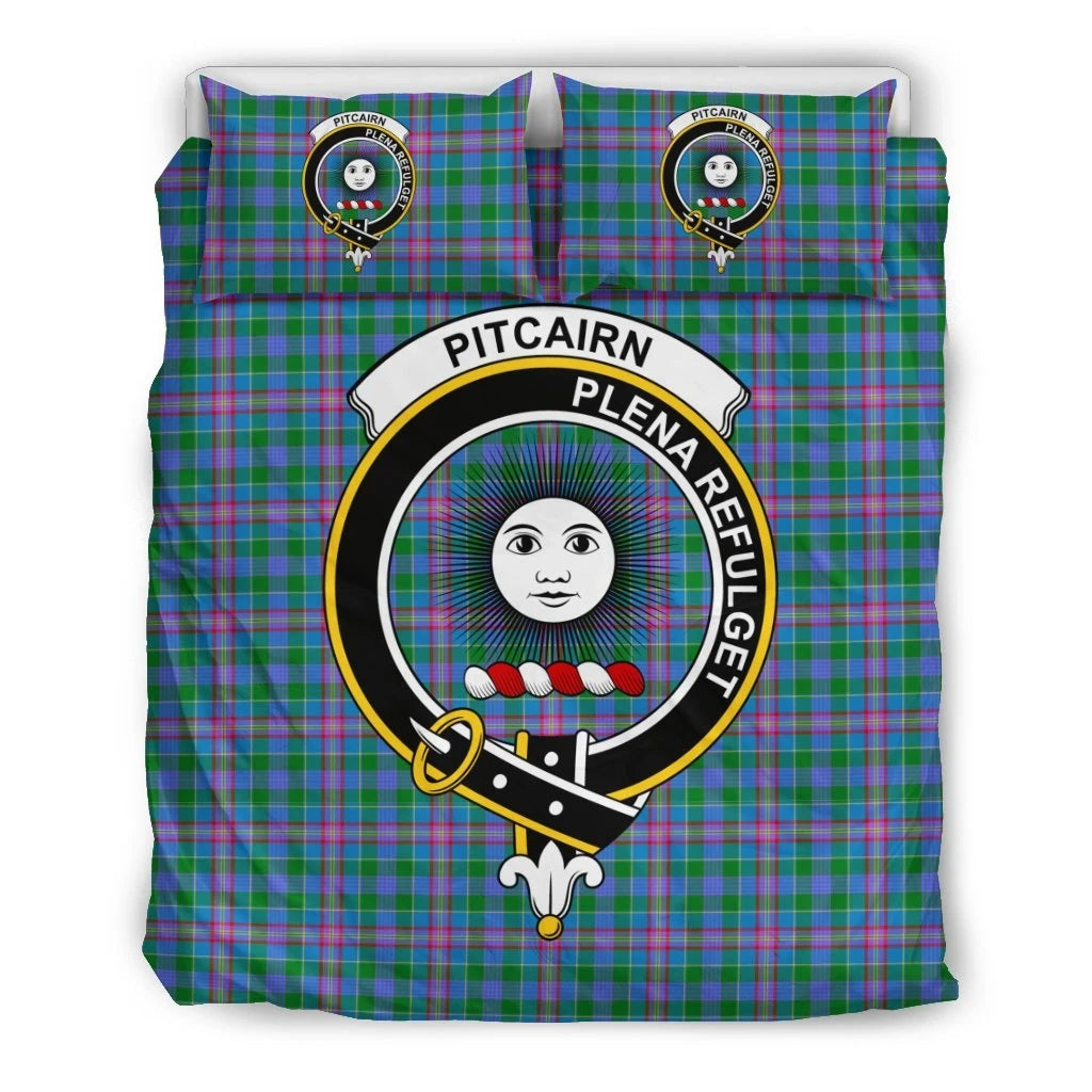 Pitcairn Clan Bedding Set, Scottish Tartan Pitcairn Clan Bedding Set Crest Style